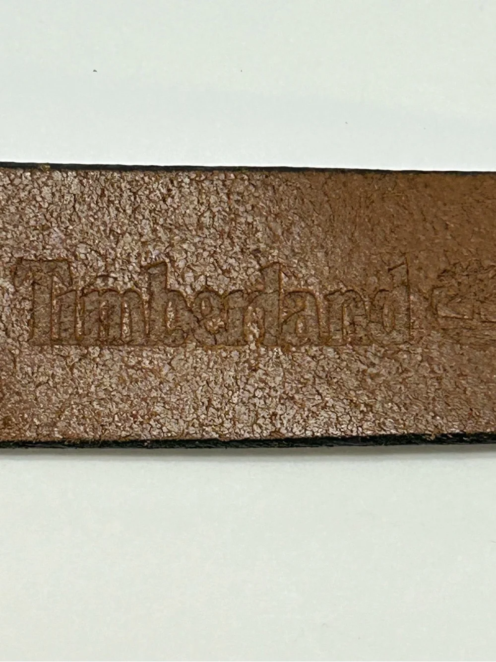 Timberland Men's Classic Brown Leather Belt Size 34 Gunmetal Buckle USA
